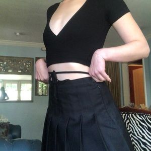 Brandy Melville Black Tie Top